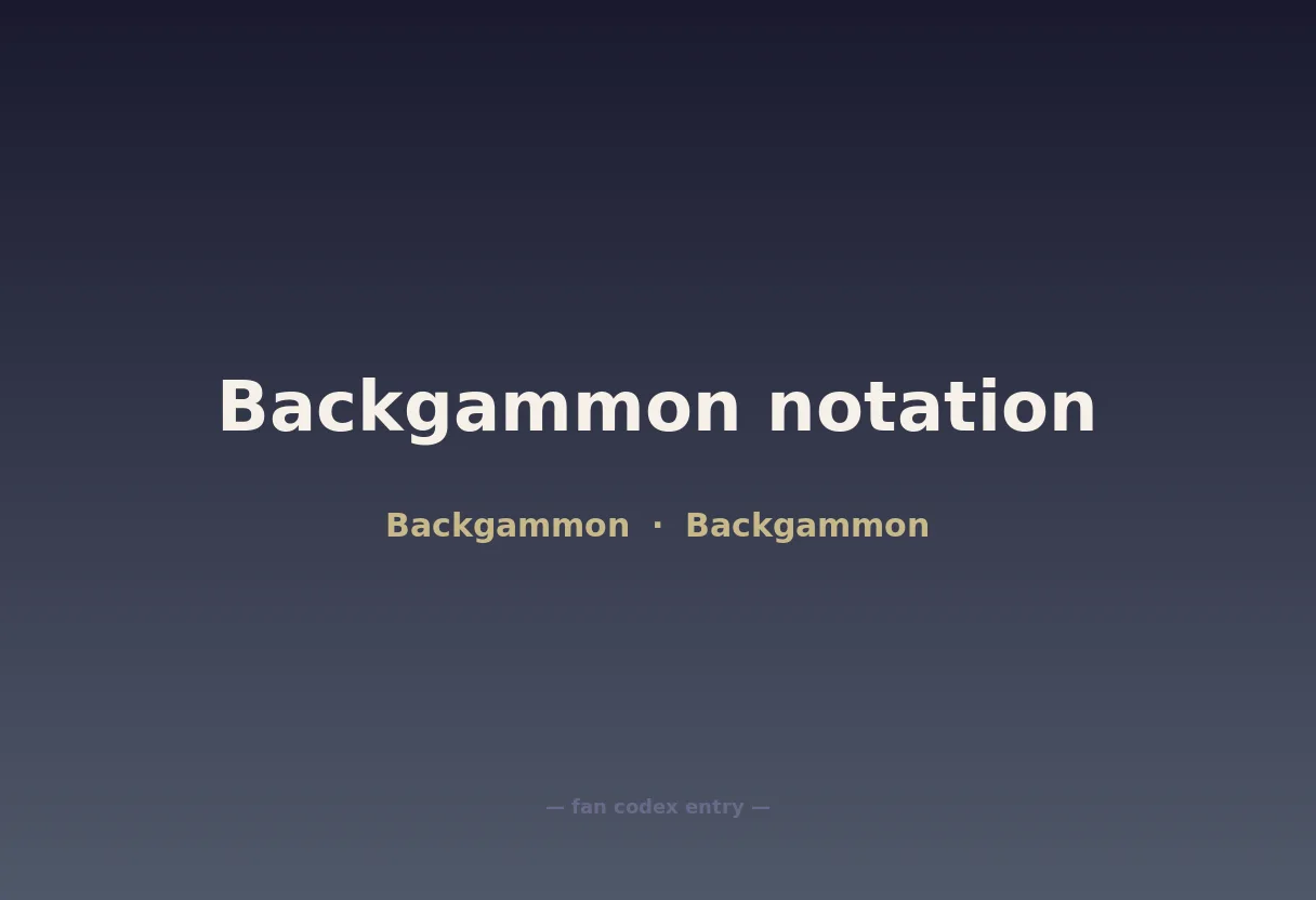 Backgammon notation